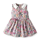 Top and Top Summer Fashion Children Casual Dresses Kids Girl Sleeveless Flower Print Formal Dress Little Girls Princess Dresses