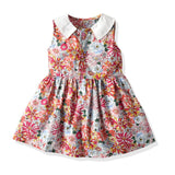 Top and Top Summer Fashion Children Casual Dresses Kids Girl Sleeveless Flower Print Formal Dress Little Girls Princess Dresses